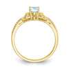 10K Gemstone and Diamond Ring