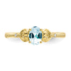 10K Gemstone and Diamond Ring