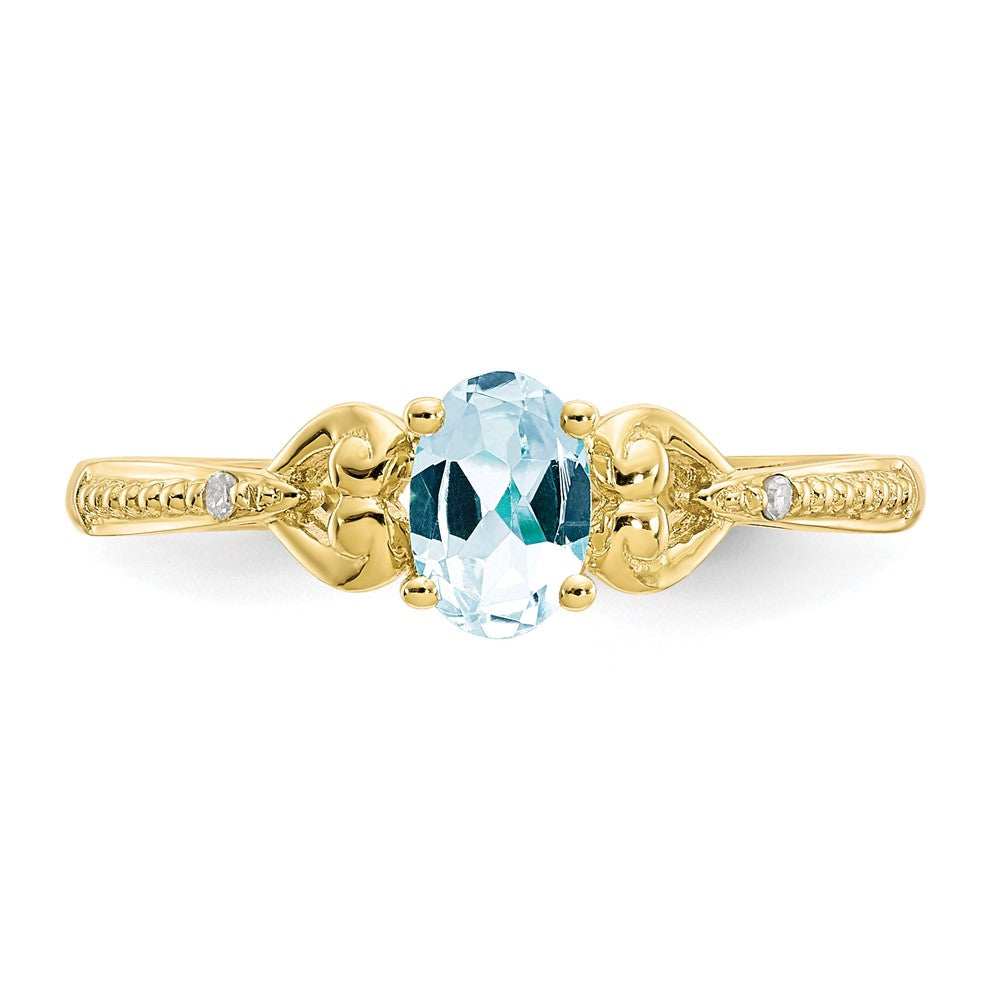 10K Gemstone and Diamond Ring