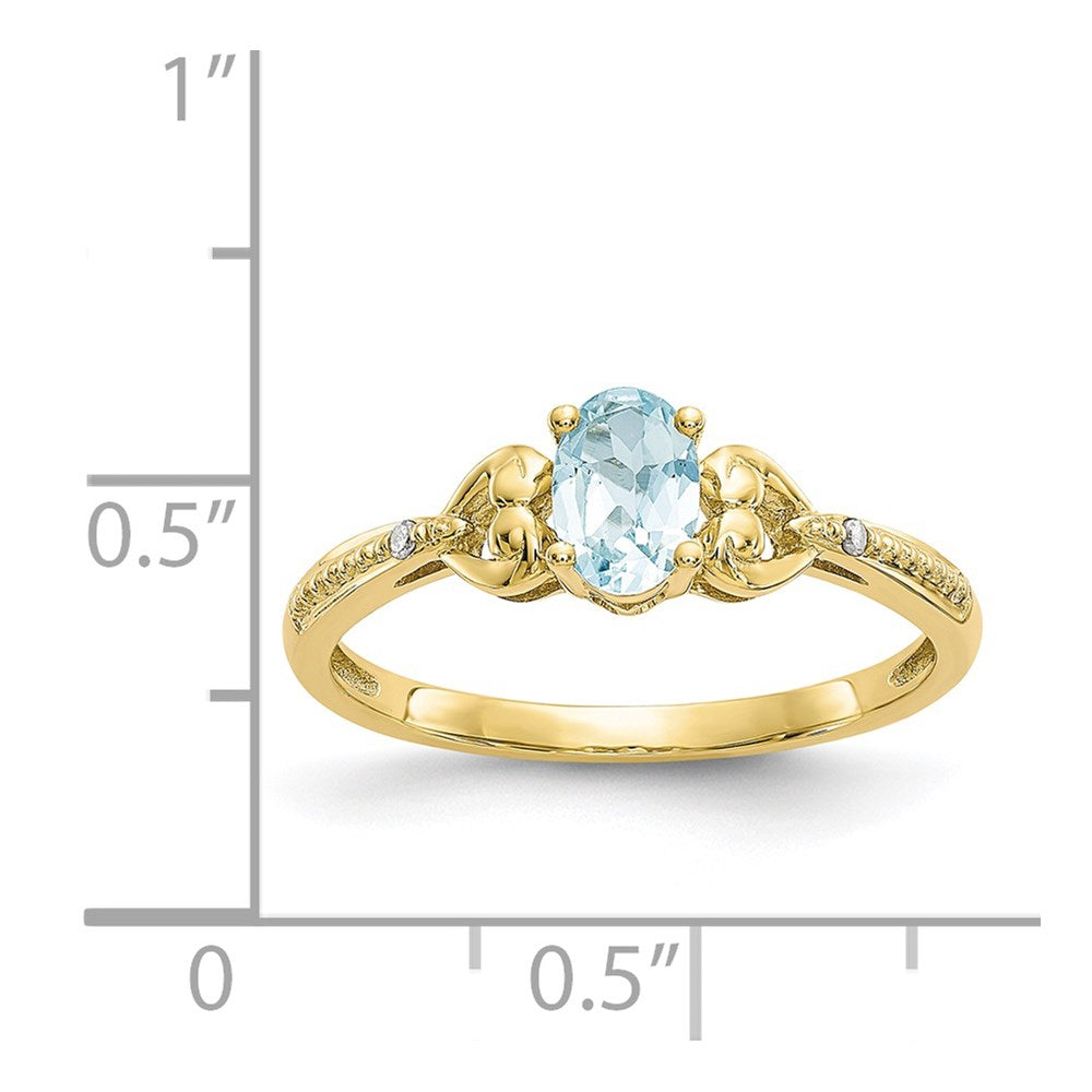 10K Gemstone and Diamond Ring