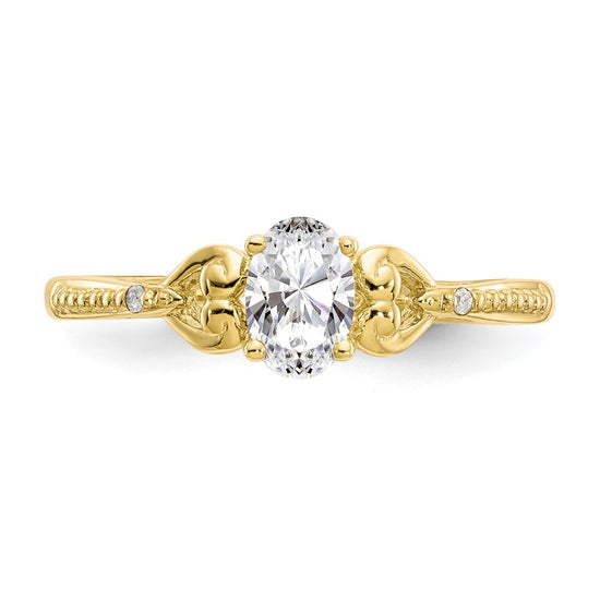 10K Gemstone and Diamond Ring