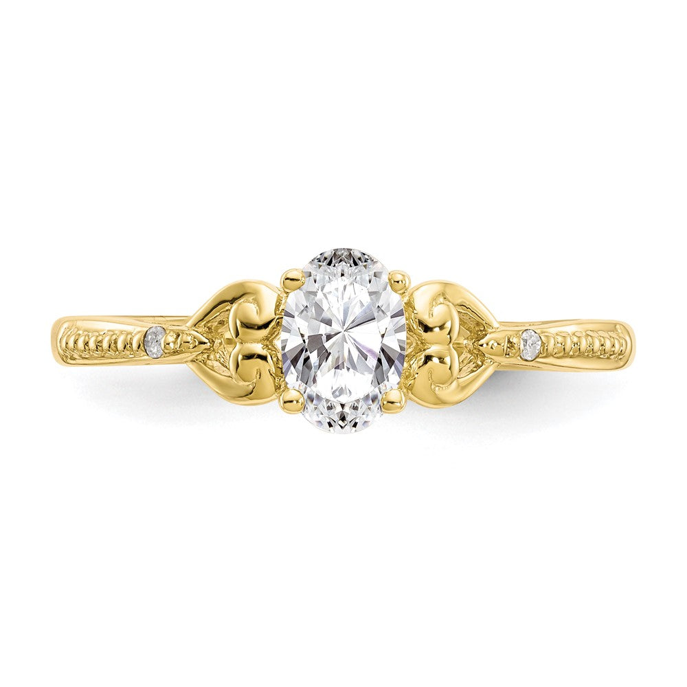 10K Gemstone and Diamond Ring