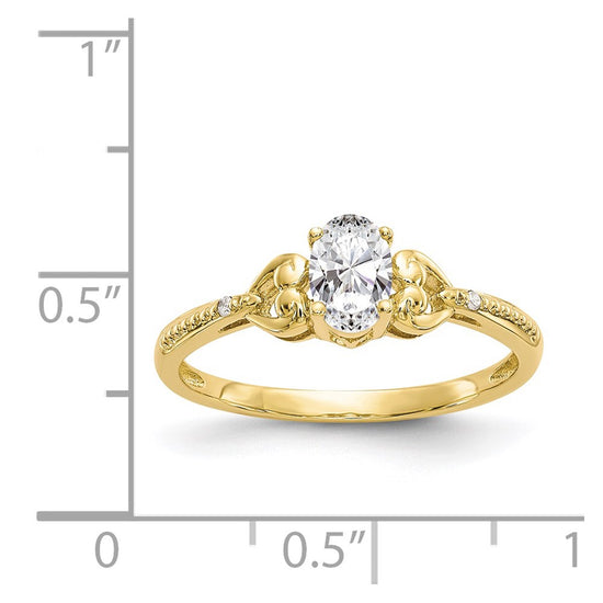 10K Gemstone and Diamond Ring