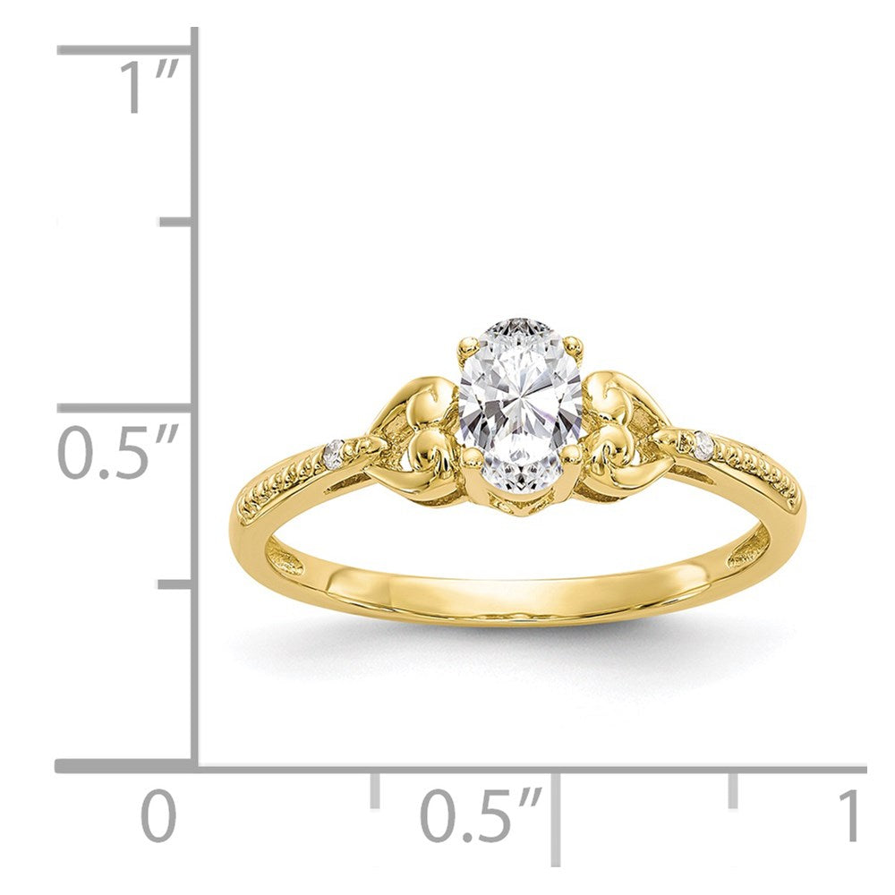10K Gemstone and Diamond Ring