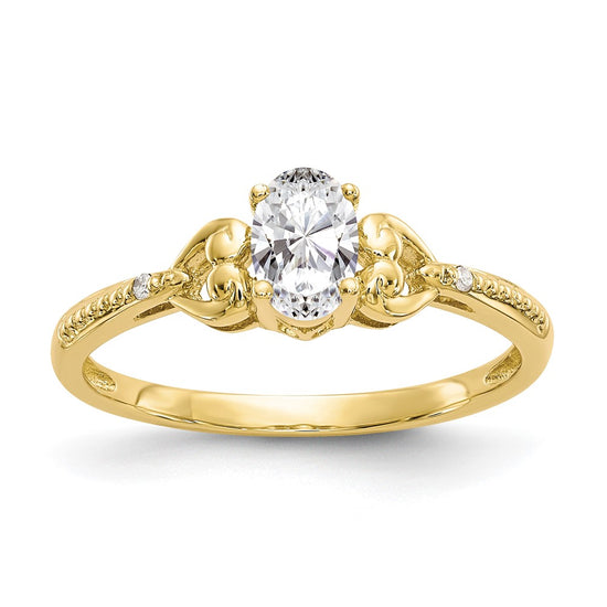 10K Gemstone and Diamond Ring