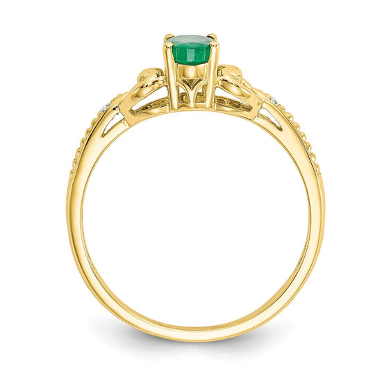 10K Gemstone and Diamond Ring