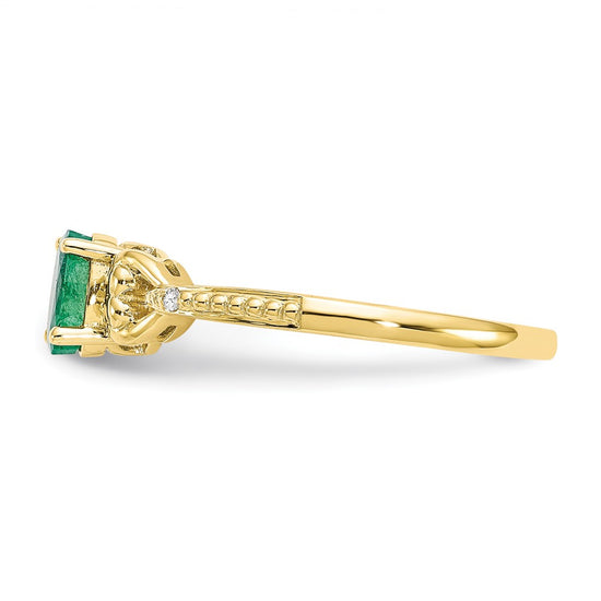 10K Gemstone and Diamond Ring