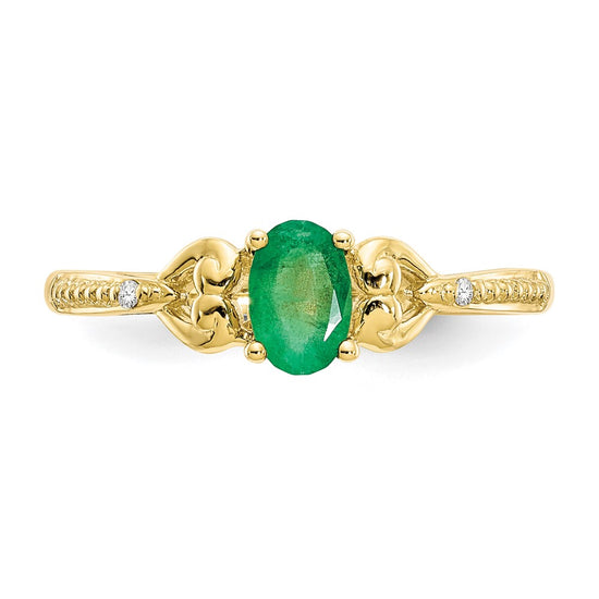 10K Gemstone and Diamond Ring