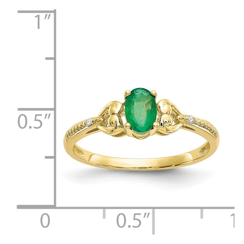 10K Gemstone and Diamond Ring