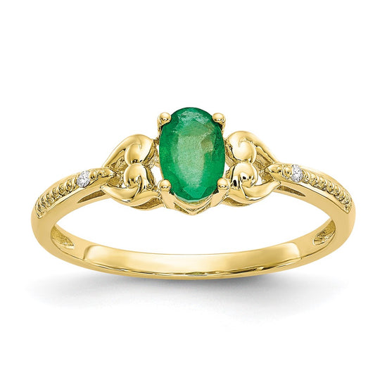 10K Gemstone and Diamond Ring