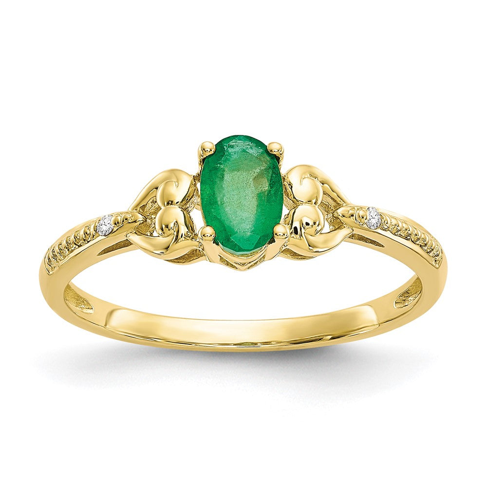 10K Gemstone and Diamond Ring