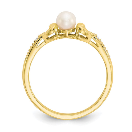 10K Gemstone and Diamond Ring