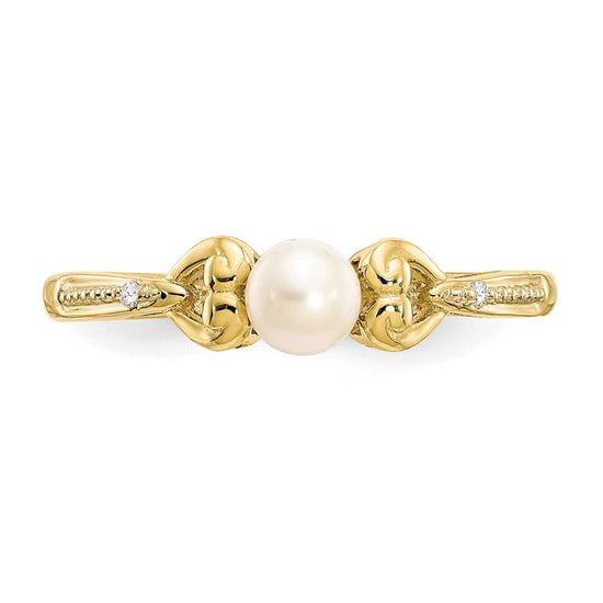 10K Gemstone and Diamond Ring
