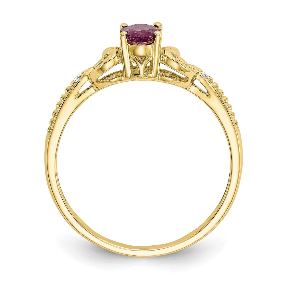 10K Gemstone and Diamond Ring
