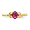10K Gemstone and Diamond Ring