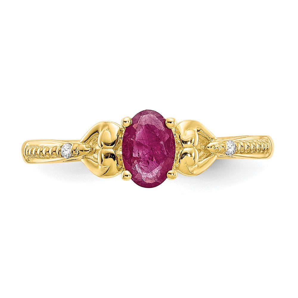10K Gemstone and Diamond Ring