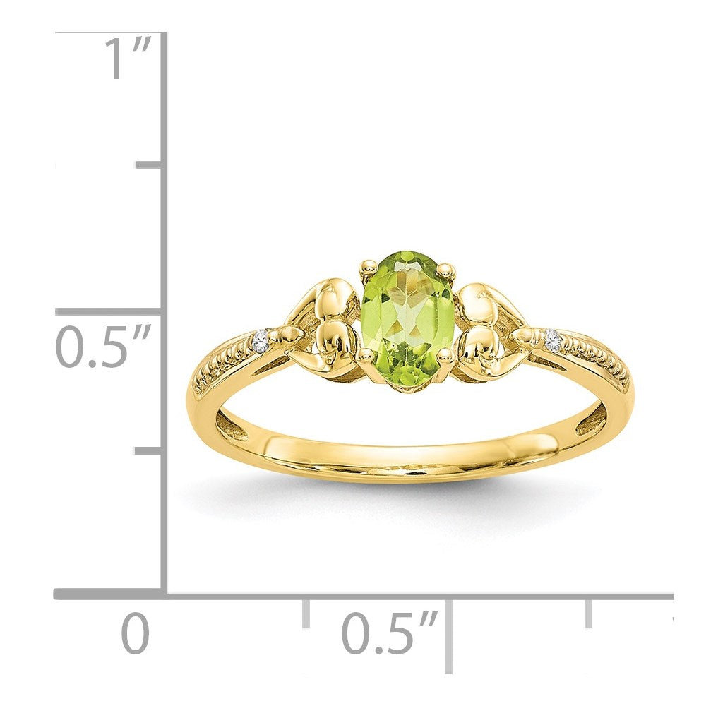 10K Gemstone and Diamond Ring