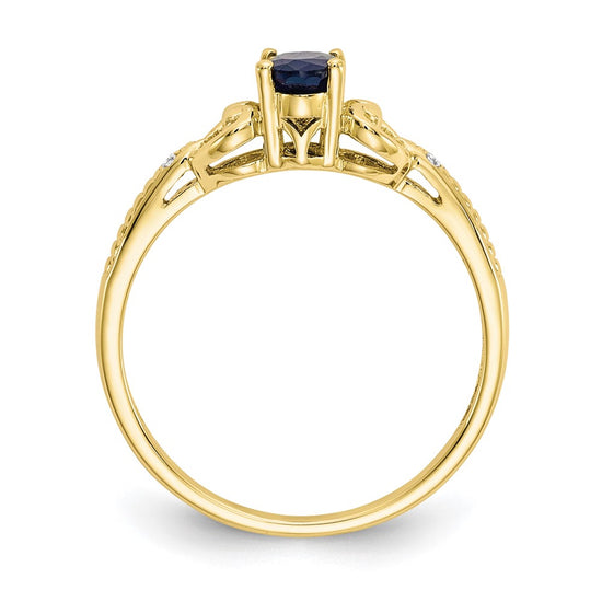 10K Gemstone and Diamond Ring