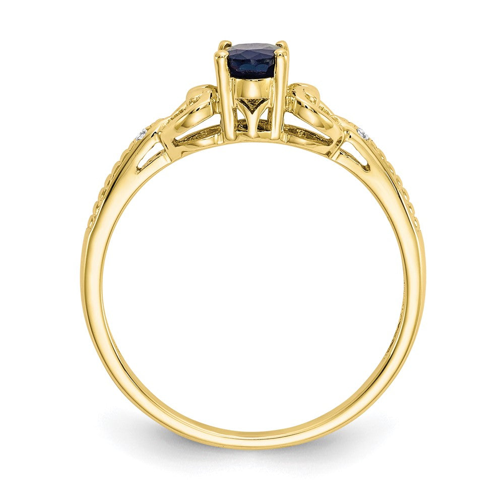 10K Gemstone and Diamond Ring