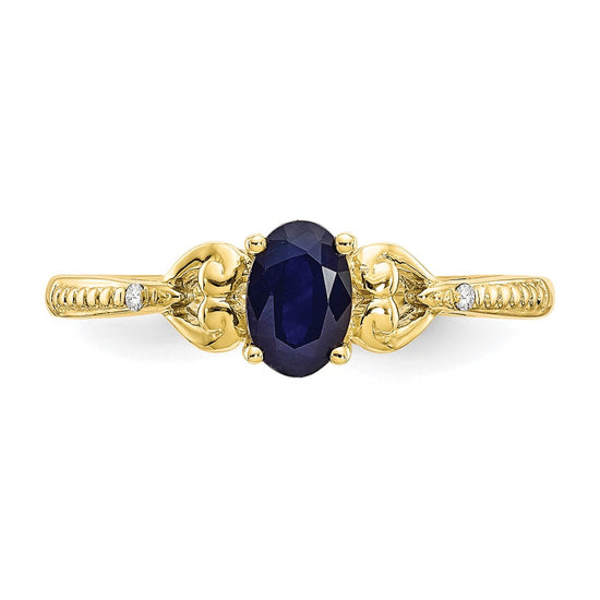 10K Gemstone and Diamond Ring