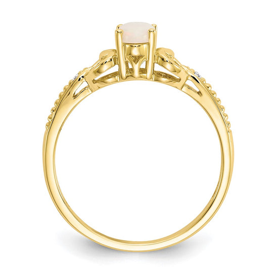 10K Gemstone and Diamond Ring