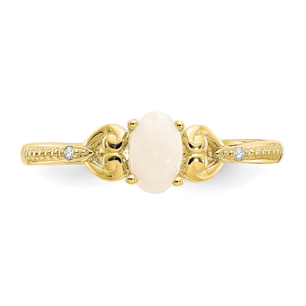 10K Gemstone and Diamond Ring