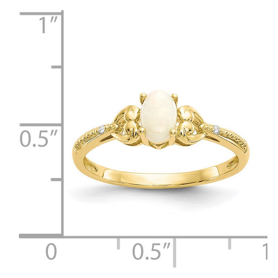 10K Gemstone and Diamond Ring
