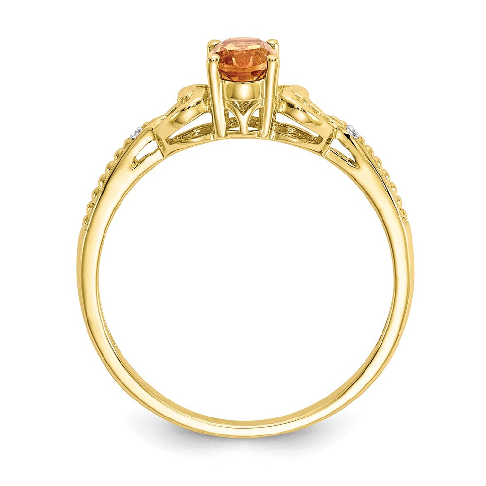 10K Gemstone and Diamond Ring