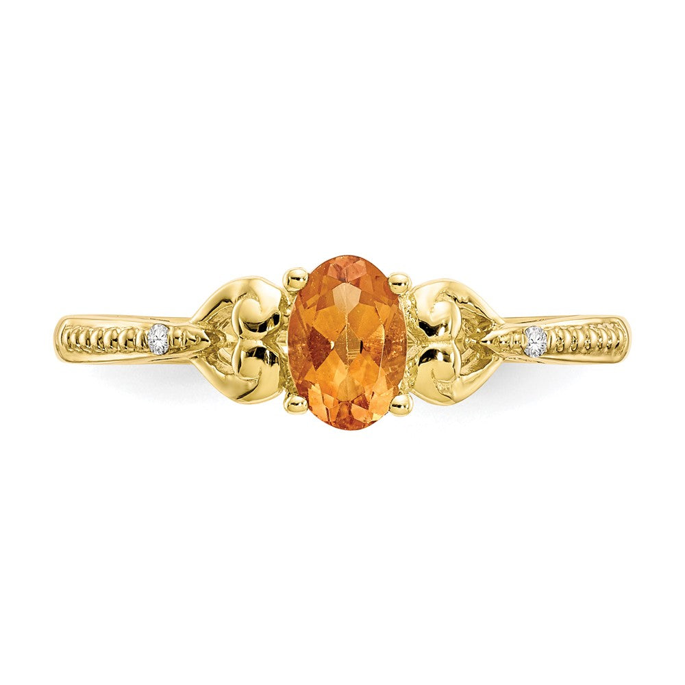 10K Gemstone and Diamond Ring