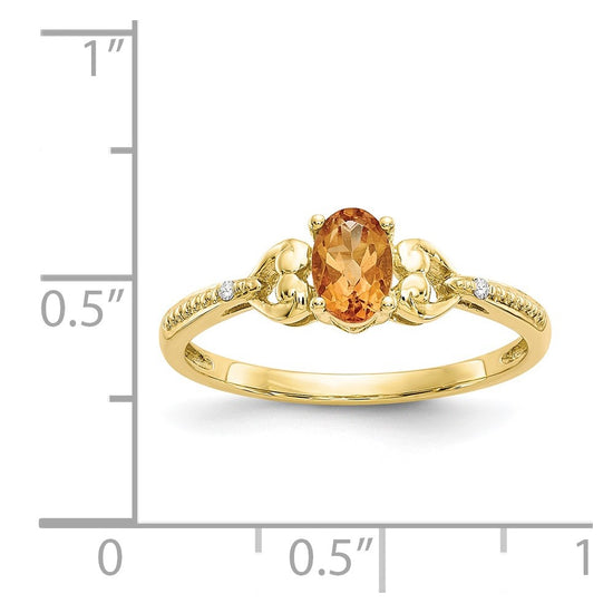 10K Gemstone and Diamond Ring