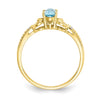 10K Gemstone and Diamond Ring