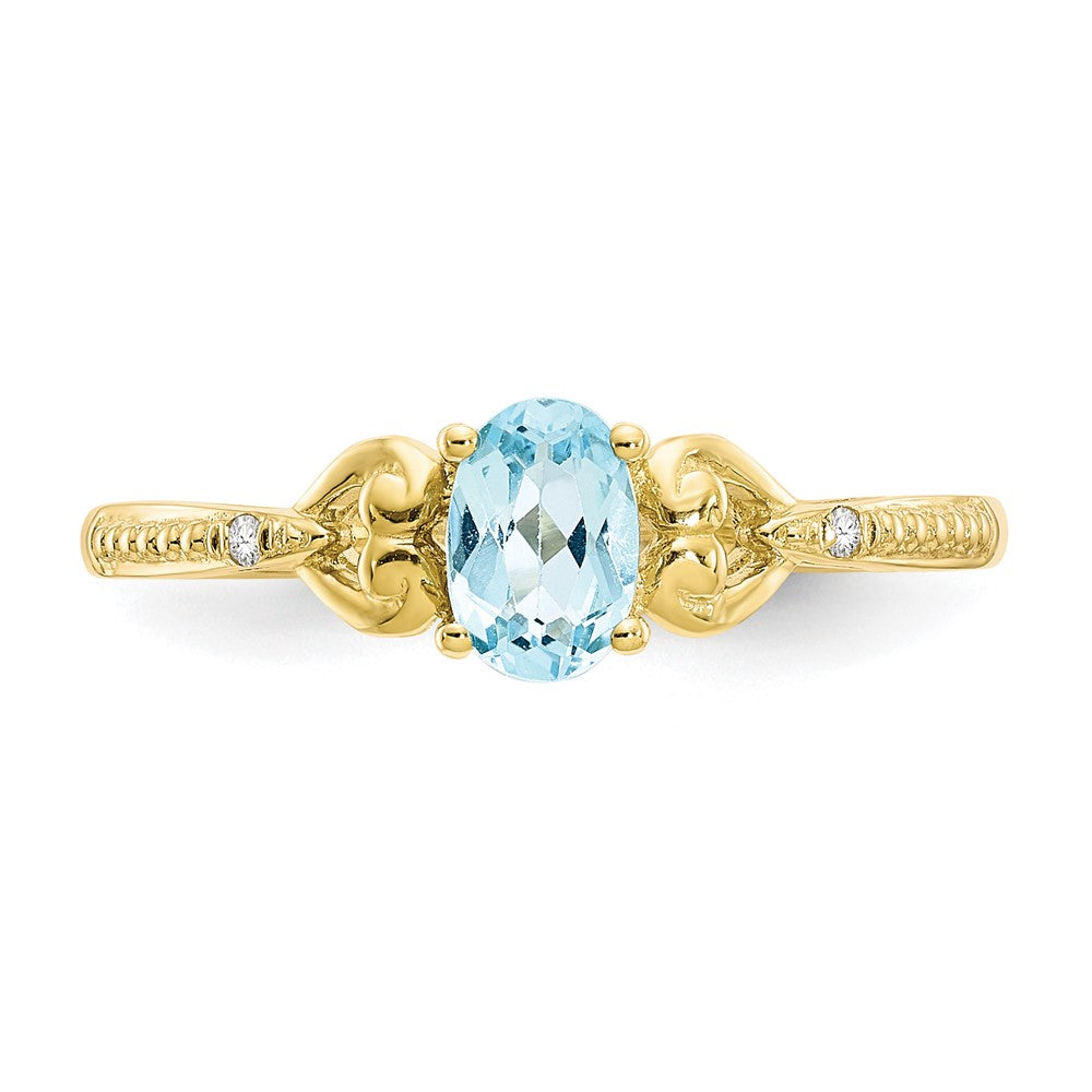 10K Gemstone and Diamond Ring