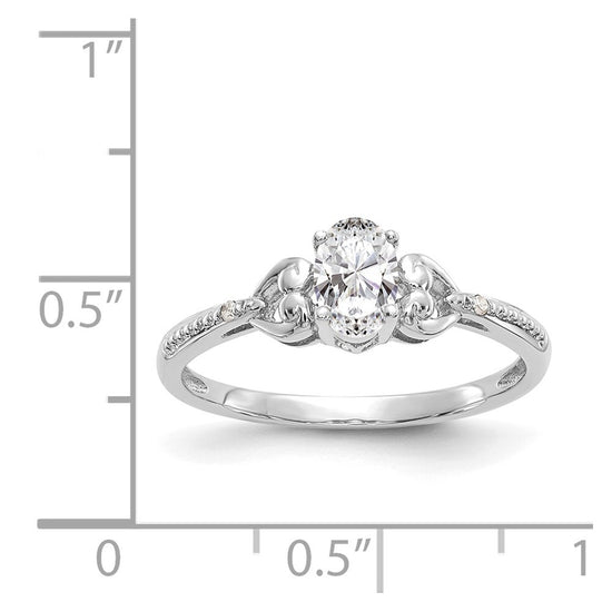10K Gemstone and Diamond Ring