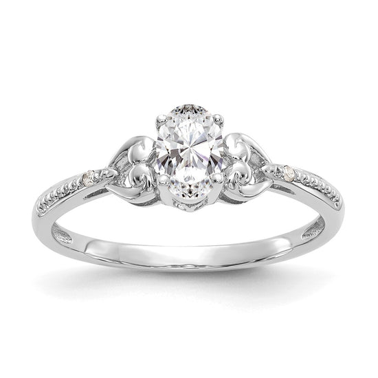 10K Gemstone and Diamond Ring