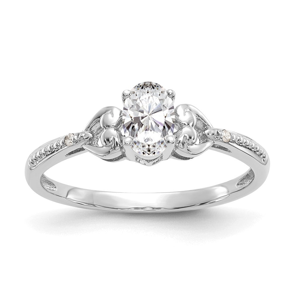 10K Gemstone and Diamond Ring