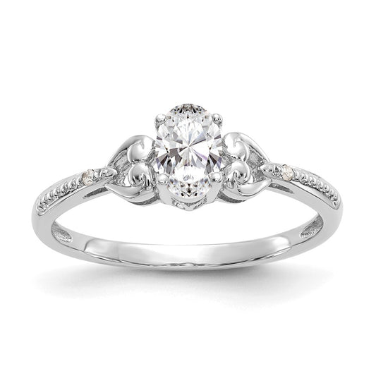 10K Gemstone and Diamond Ring