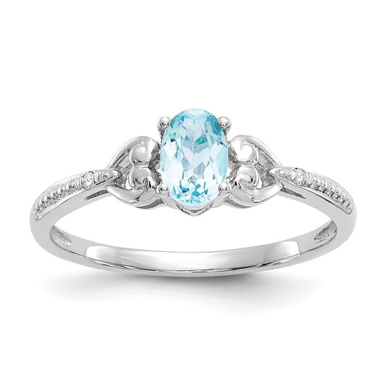 10K Gemstone and Diamond Ring
