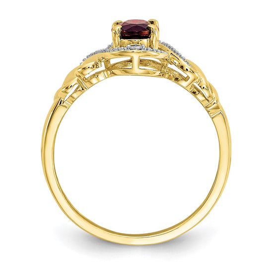 10K Gemstone and Diamond Ring