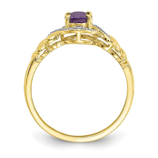10K Gemstone and Diamond Ring