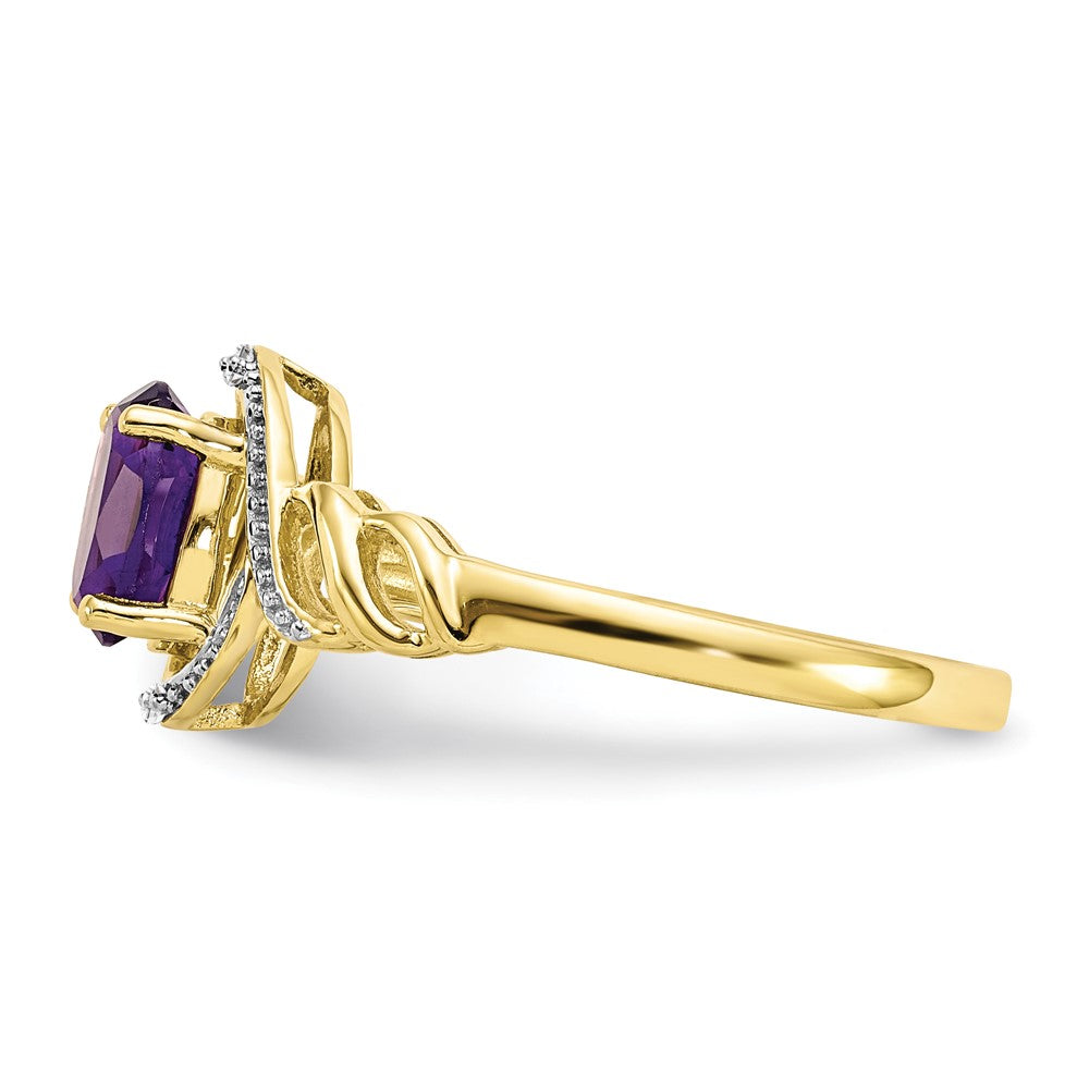 10K Gemstone and Diamond Ring