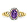 10K Gemstone and Diamond Ring