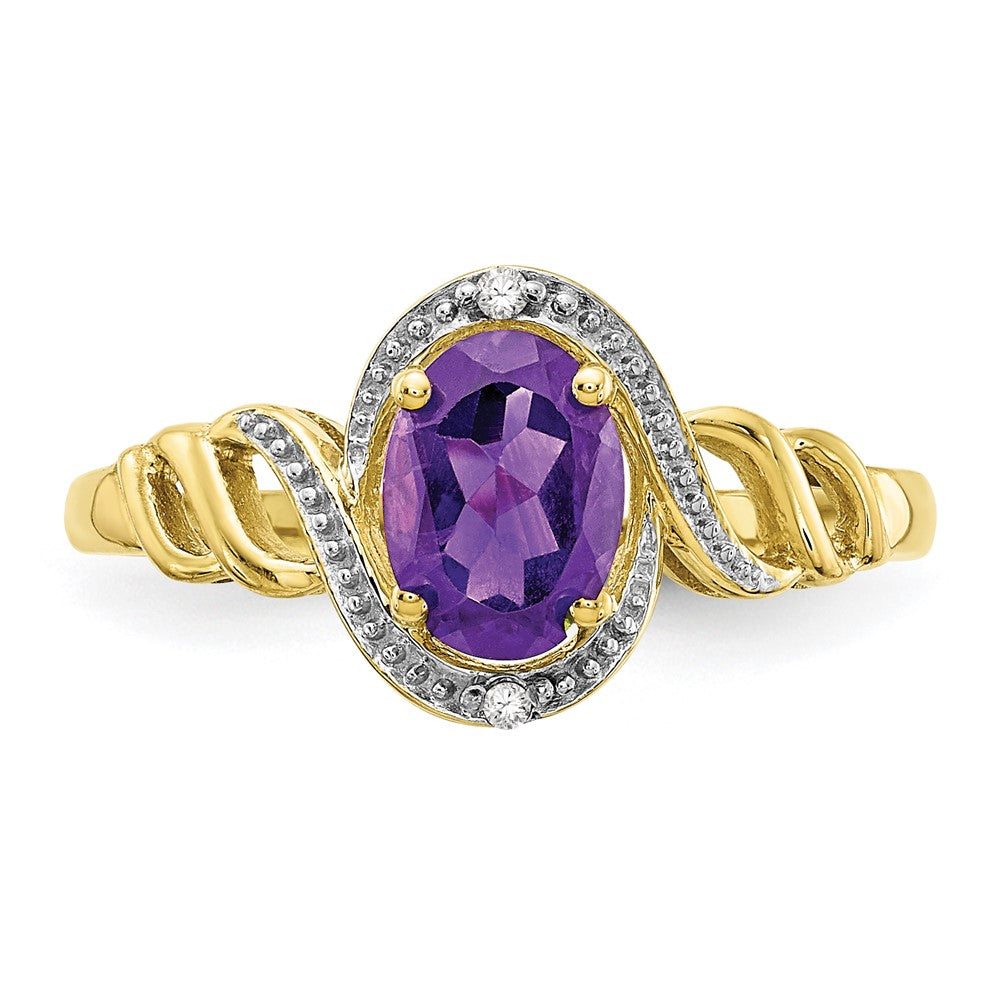 10K Gemstone and Diamond Ring