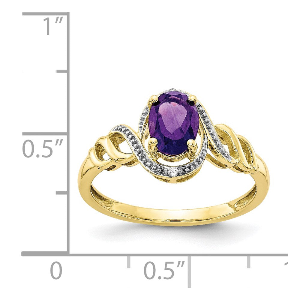 10K Gemstone and Diamond Ring