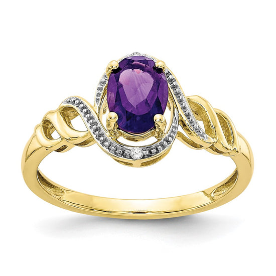 10K Gemstone and Diamond Ring