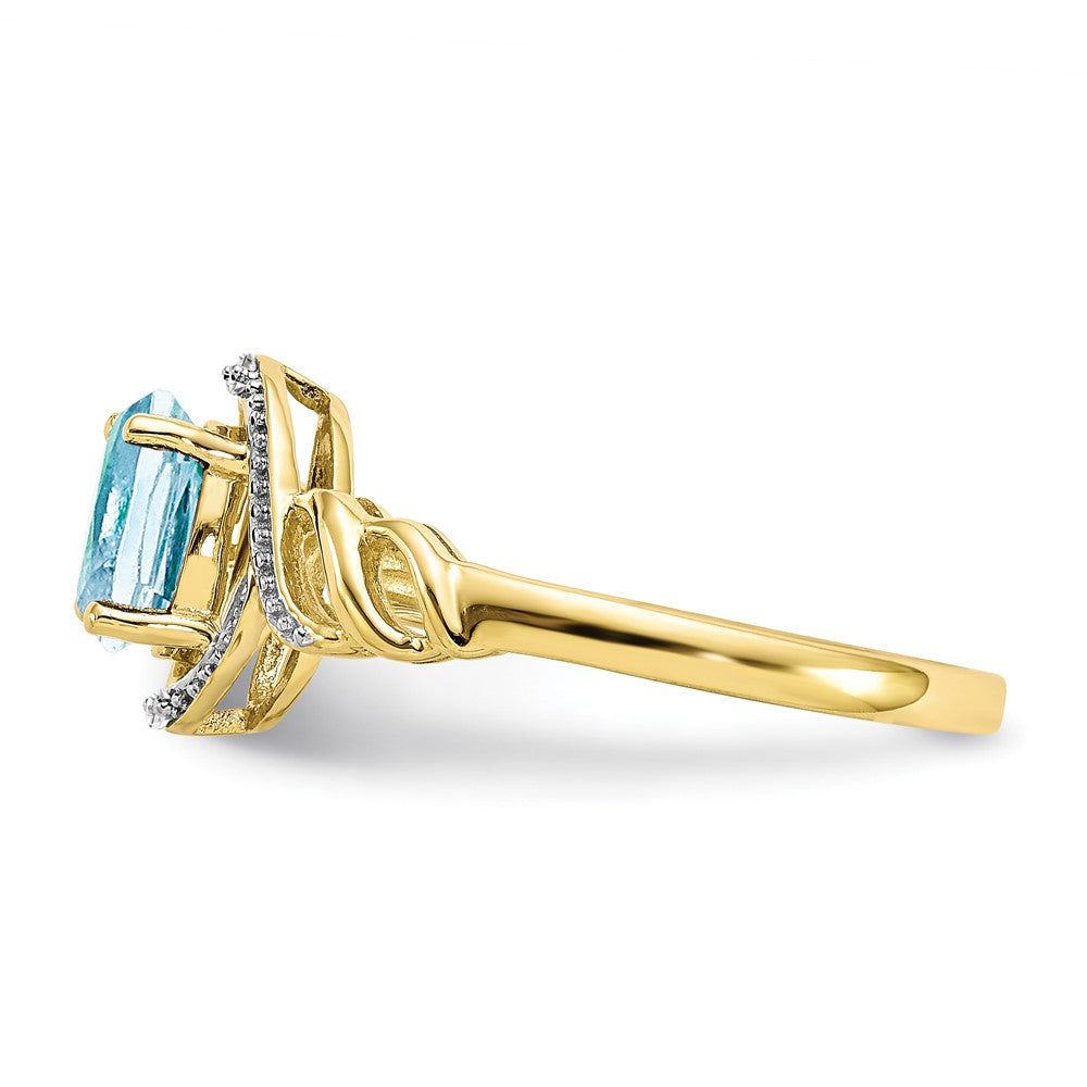 10K Gemstone and Diamond Ring
