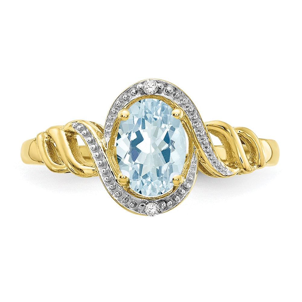 10K Gemstone and Diamond Ring