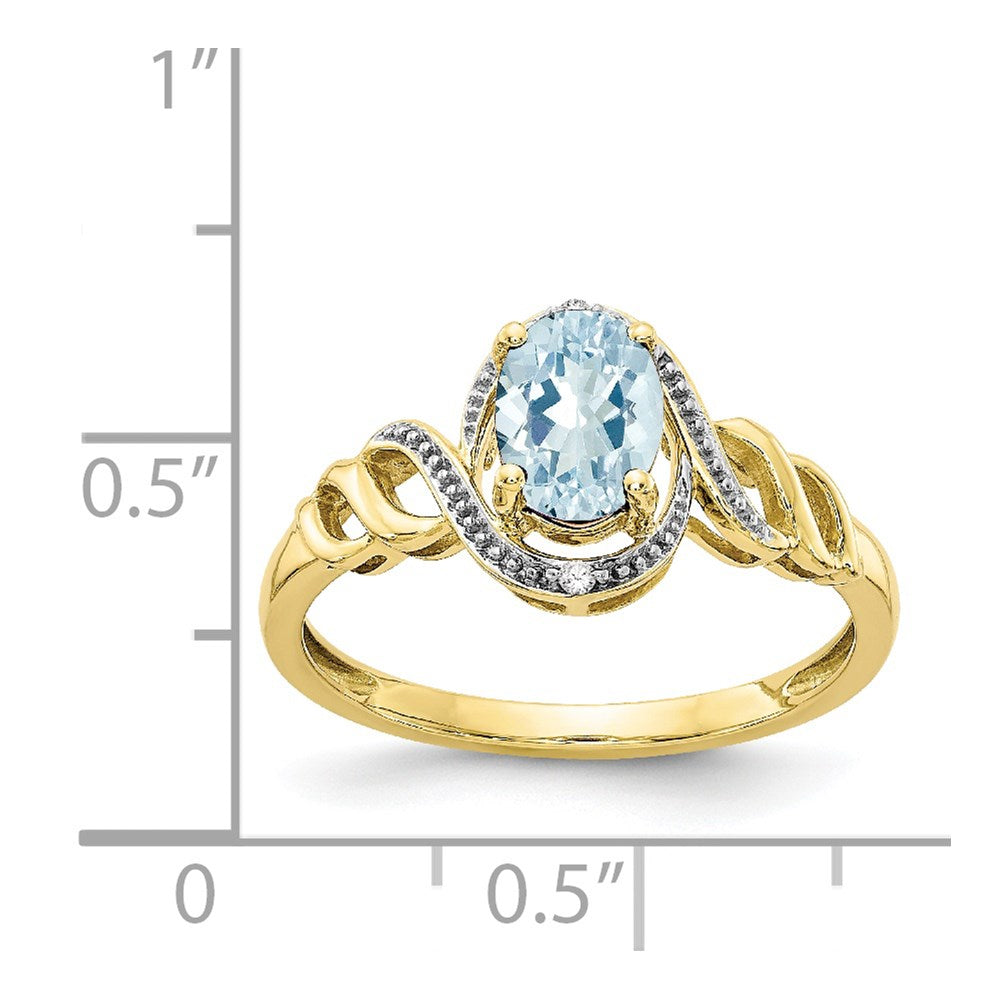 10K Gemstone and Diamond Ring