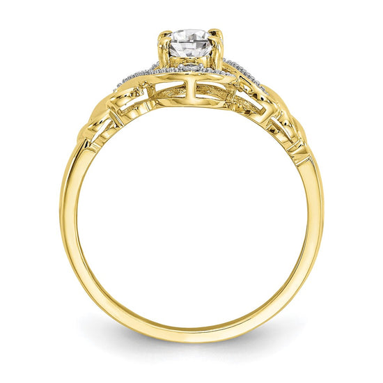 10K Gemstone and Diamond Ring