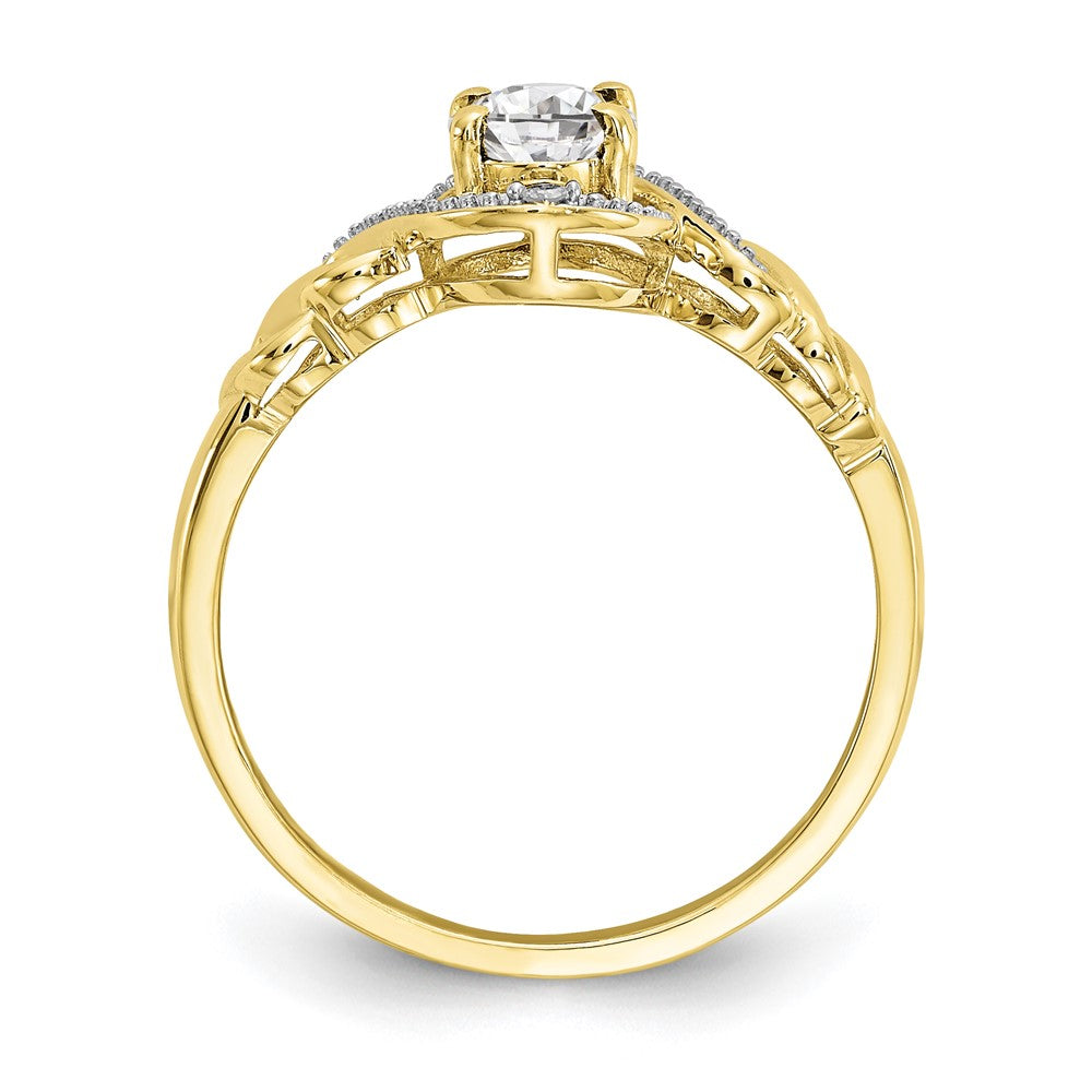 10K Gemstone and Diamond Ring