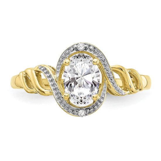 10K Gemstone and Diamond Ring